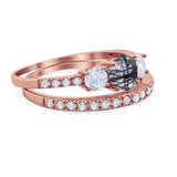 Three Stone Round Vintage Style Ring