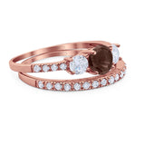 Three Stone Round Vintage Style Ring