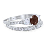 Three Stone Round Vintage Style Ring