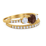 Three Stone Round Vintage Style Ring