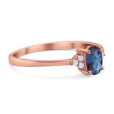 Art Deco Oval Natural Stone Wedding Ring