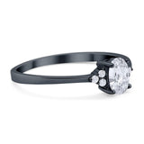 Art Deco Oval Natural Stone Wedding Ring