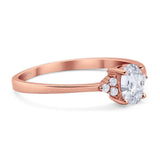 Art Deco Oval Natural Stone Wedding Ring