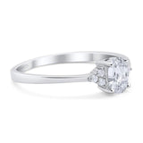 Art Deco Oval Natural Stone Wedding Ring