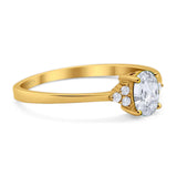 Art Deco Oval Natural Stone Wedding Ring