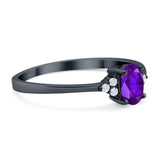 Art Deco Oval Natural Stone Wedding Ring