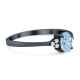 Art Deco Oval Natural Stone Wedding Ring