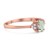 Art Deco Oval Natural Stone Wedding Ring