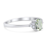 Art Deco Oval Natural Stone Wedding Ring