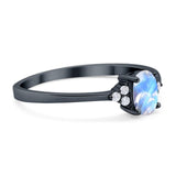 Art Deco Oval Natural Stone Wedding Ring