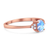 Art Deco Oval Natural Stone Wedding Ring