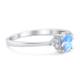 Art Deco Oval Natural Stone Wedding Ring