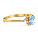 Art Deco Oval Natural Stone Wedding Ring