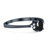 Art Deco Oval Natural Stone Wedding Ring