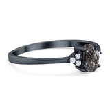 Art Deco Oval Natural Stone Wedding Ring