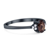 Art Deco Oval Natural Stone Wedding Ring