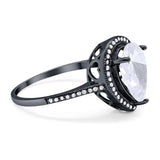 Art Deco Pear Natural Stone Wedding Ring