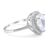 Art Deco Pear Natural Stone Wedding Ring