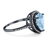 Art Deco Pear Natural Stone Wedding Ring