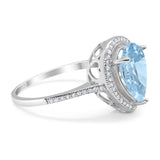 Art Deco Pear Natural Stone Wedding Ring