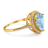 Art Deco Pear Natural Stone Wedding Ring