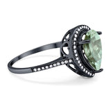 Art Deco Pear Natural Stone Wedding Ring