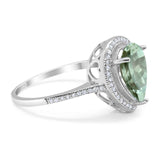 Art Deco Pear Natural Stone Wedding Ring