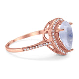 Art Deco Pear Natural Stone Wedding Ring