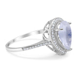 Art Deco Pear Natural Stone Wedding Ring