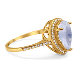 Art Deco Pear Natural Stone Wedding Ring