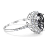 Art Deco Pear Natural Stone Wedding Ring