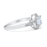 Vintage Style Halo Round Natural Stone Ring