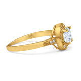 Vintage Style Halo Round Natural Stone Ring