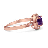 Vintage Style Halo Round Natural Stone Ring