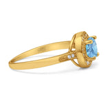 Vintage Style Halo Round Natural Stone Ring