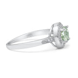 Vintage Style Halo Round Natural Stone Ring