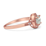 Vintage Style Halo Round Natural Stone Ring