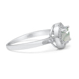 Vintage Style Halo Round Natural Stone Ring