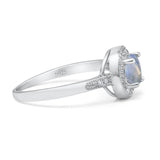 Vintage Style Halo Round Natural Stone Ring