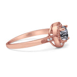 Vintage Style Halo Round Natural Stone Ring