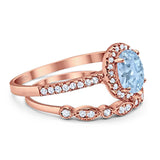 Two Piece Oval Natural Stone Bridal Ring
