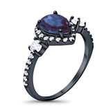 Art Deco Pear Natural Stone Trio Ring