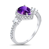 Art Deco Pear Natural Stone Trio Ring