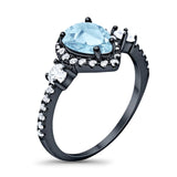 Art Deco Pear Natural Stone Trio Ring