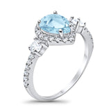 Art Deco Pear Natural Stone Trio Ring