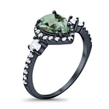 Art Deco Pear Natural Stone Trio Ring