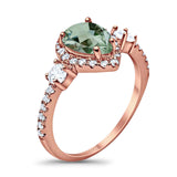 Art Deco Pear Natural Stone Trio Ring