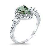 Art Deco Pear Natural Stone Trio Ring