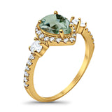 Art Deco Pear Natural Stone Trio Ring