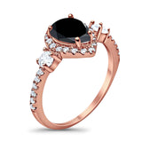 Art Deco Pear Natural Stone Trio Ring